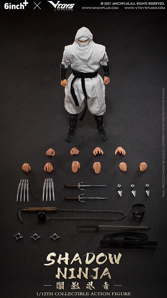 Shadow Ninja (White) 1/12 Scale Action Figure 5 Shadow Ninja (White) 1/12 Scale Action Figure - Image 5